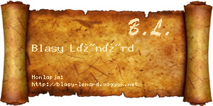 Blasy Lénárd névjegykártya